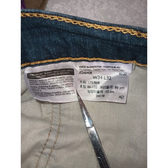 Levi's 559 Relaxed Straight Jeans Men's 34x30 Blue Stretch Denim Dark Wash - Picture 5 of 7